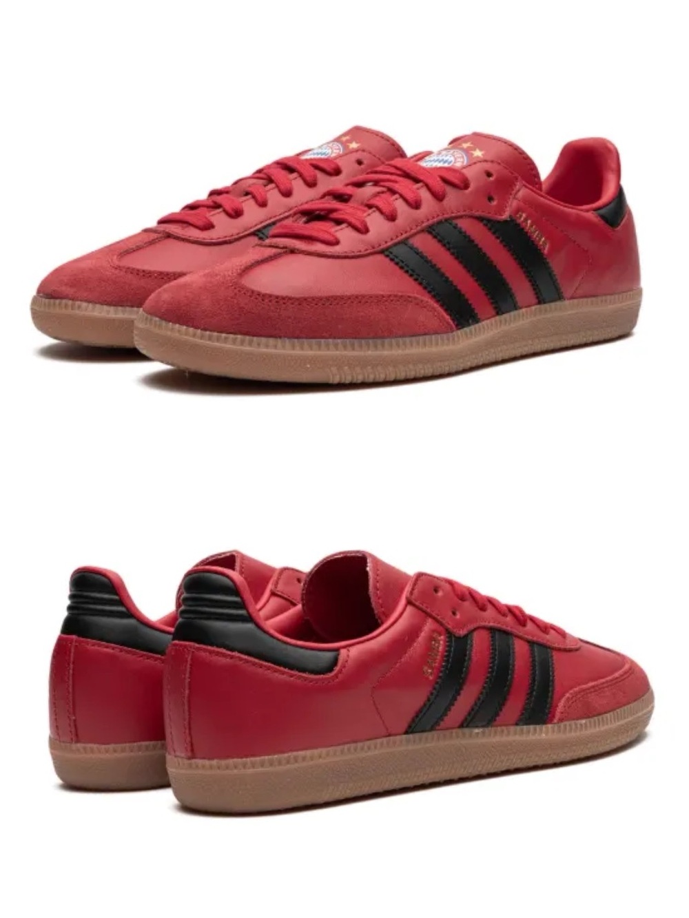 Adidas  X FC NEW Red Calf Leather Bayern Munich Samba Sneakers Sz Men’s 7 Sporty
